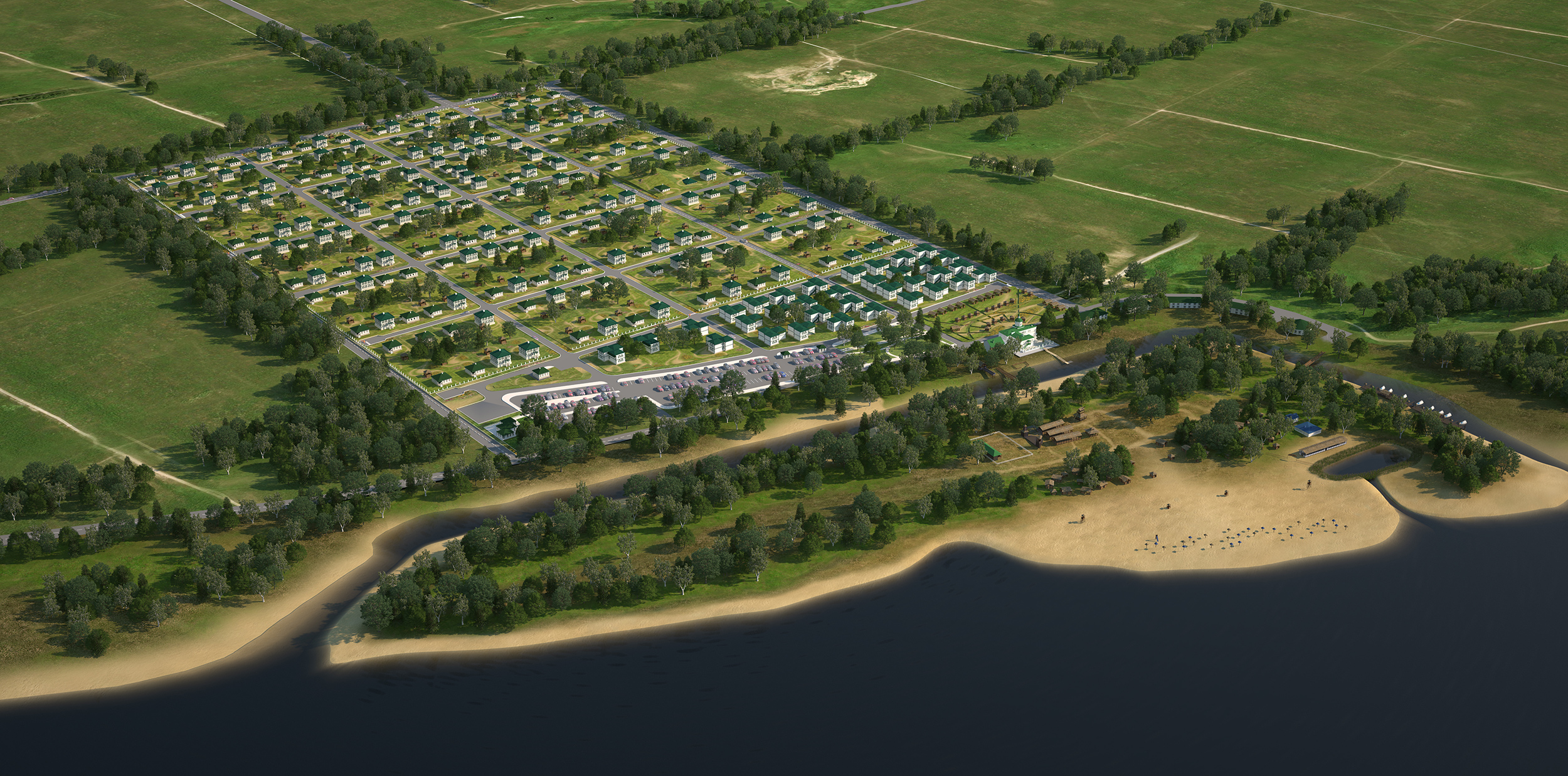 Поселок Воскресенский - вид с юга